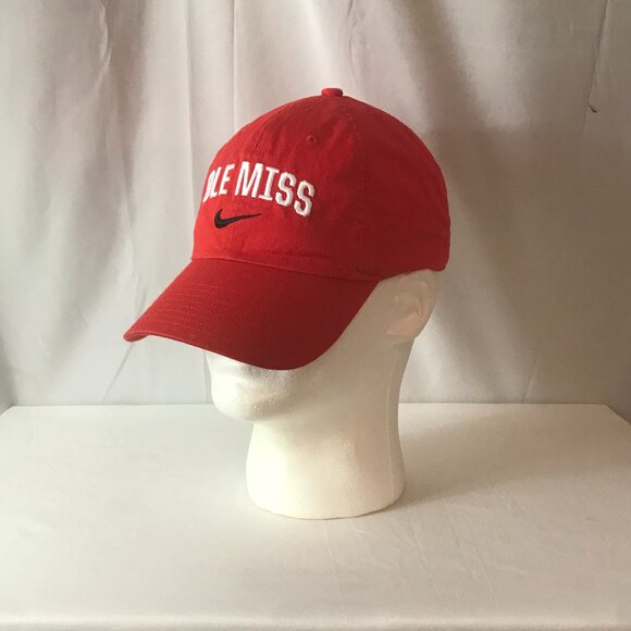 Nike Ole Miss University Curved Bill Adjustable Athletic Sport Cut Hat - Picture 1 of 6